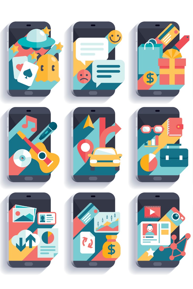 mobile-phone-activities-icon-set-vector-id641453994